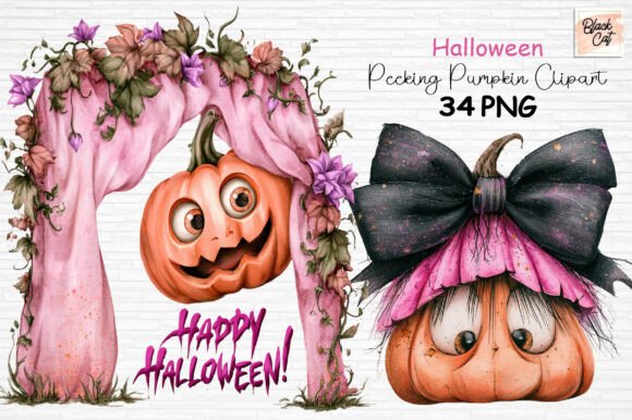 Download Halloween Peeking Pumpkin Clipart PNG - Png Collection