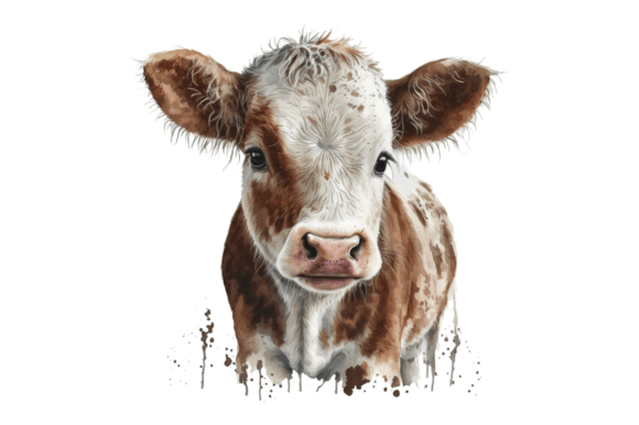 Download Watercolor Baby Cow Clipart Png Design - Png Collection