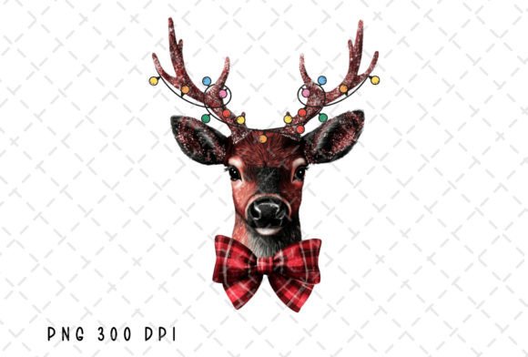 Download Deer Christmas Lights Coquette Bow PNG - Png Collection