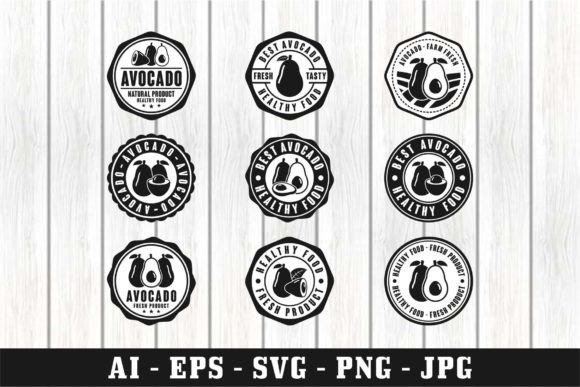 Download Badge Stamp Avocado Vector Design - Avocado vector Collection