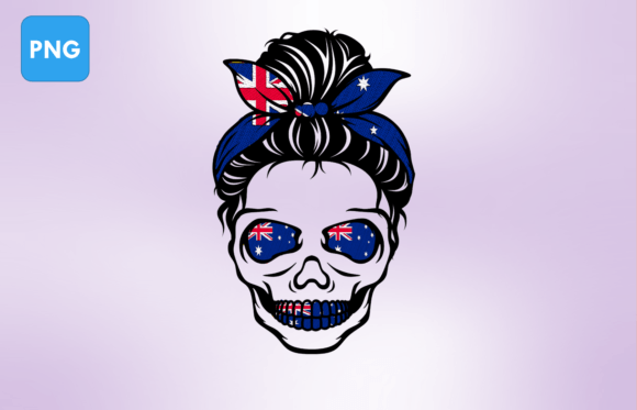 Download Skeleton Messy Bun Australia Flag - Premium Resources
