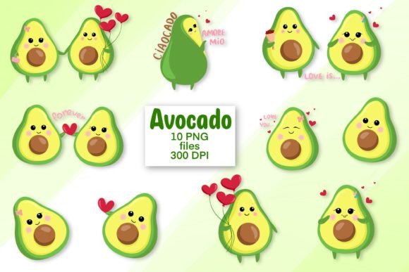 Download Avocado Png Clipart Set Bundle - Png Collection