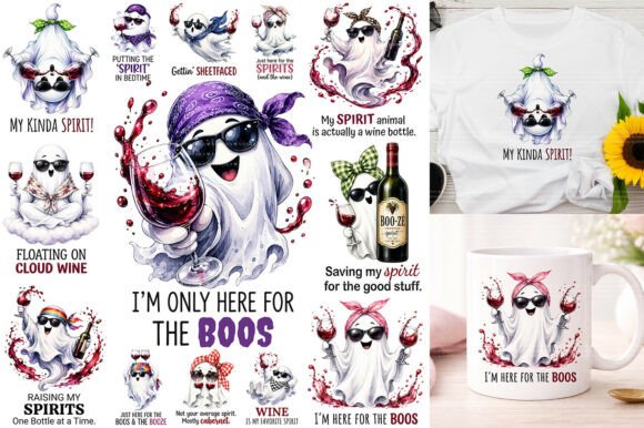 Download Halloween Ghost Wine Sublimation PNG - Png Collection