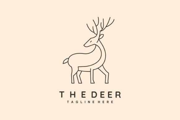 Download The Deer Line Art Logo Vector Symbol - Deer line art Collection