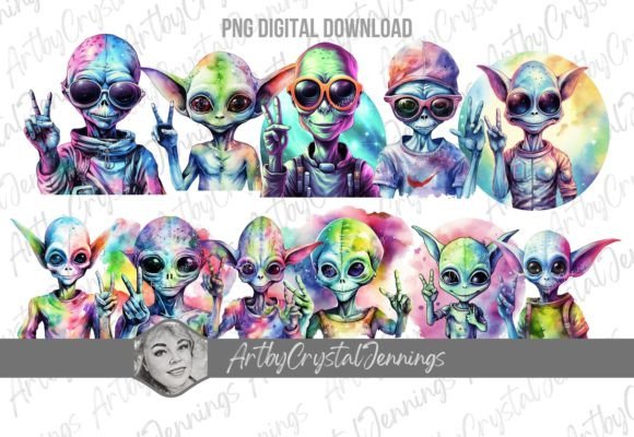 Download Hippie Peace Sign Space Alien Design PNG - Png Collection