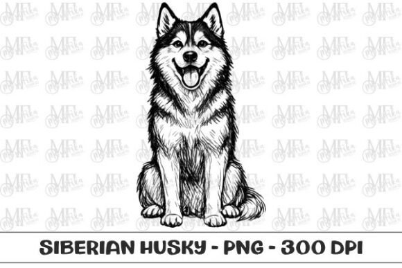 Download Siberian Husky Dog Sketch PNG - Png Collection