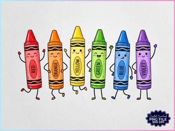Download Crayons Friends Back to School PNG - Png Collection