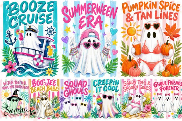 Download Summerween Ghost Bundle Sublimation PNG - Png Collection