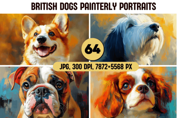 Download British Dogs Painterly Portraits - Painterly Collection