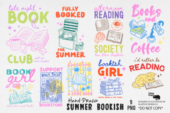 Download Summer Bookish Hand-Drawn PNG Bundle - Png Collection