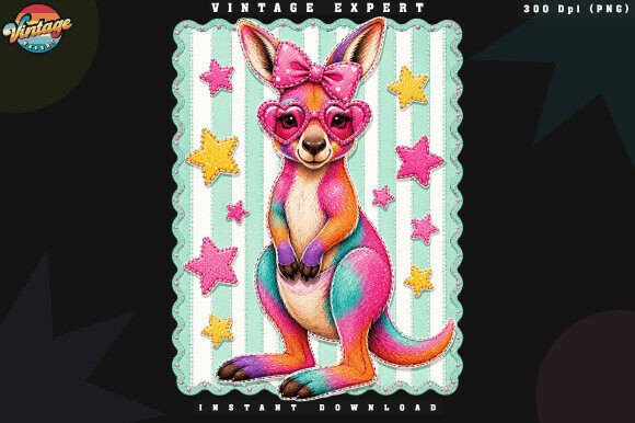 Download Colorful Rainbow Kangaroo Patchwork PNG - Png Collection