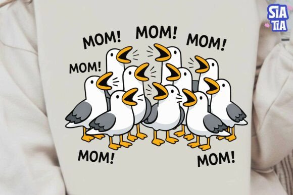 Download Funny Mom Seagulls PNG Clipart Design - Png Collection