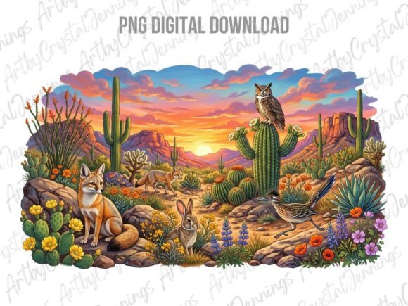 Download Desert Wildlife Animal Sunset PNG - Png Collection