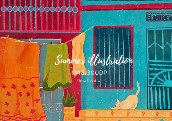 Download Summer Cat Illustration, Summer Png - Png Collection