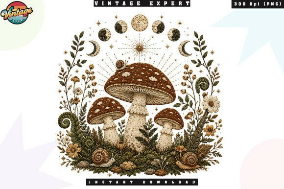 Download Forest Woodland Mushroom Patchwork PNG - Png Collection