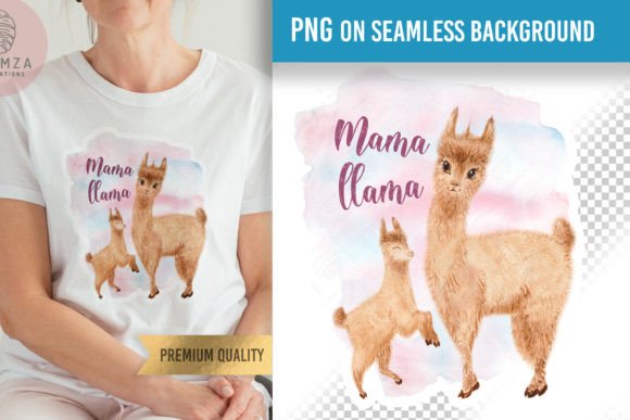 Download Mama Llama PNG, Llama Mama with Baby - Png Collection