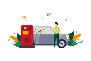 Download Refueling Car Flat Design Illustration - Car flat design Collection