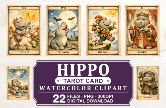 Download Hippo Tarot Cards Clipart, 22 PNG - Png Collection