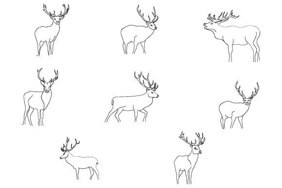 Download Deer Line Art Abstract Boho - Deer line art Collection