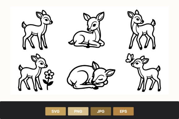 Download Cute Baby Deer Line Art - Deer line art Collection