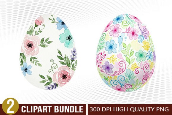 Download Watercolor Floral Easter Egg PNG Set - Png Collection