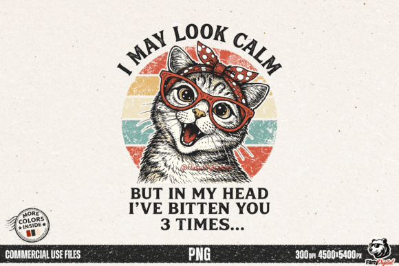 Download Retro Cat I May Calm Kitten Meme PNG - Png Collection