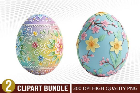Download Watercolor Floral Easter Egg PNG Set - Png Collection