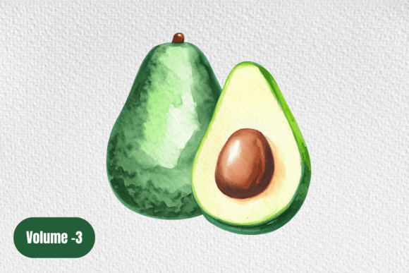 Download Watercolor Avocado Clipart PNG Volume –3 - Png Collection